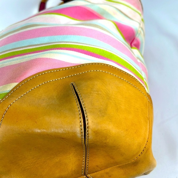 Coach Hampton Pastel Multicolor Stripe Shoulder Bag Purse No. M05S-5175 - Picture 6 of 16